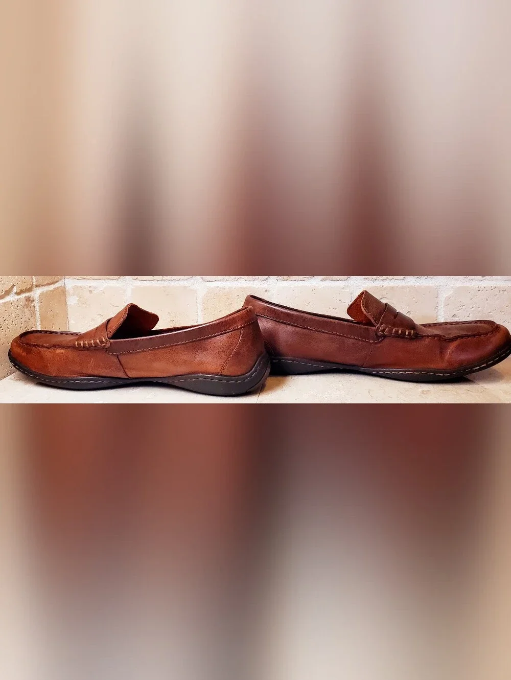 Born Men's Brown Leather Penny Loafers Size 10.5 M